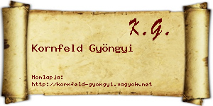 Kornfeld Gyöngyi névjegykártya