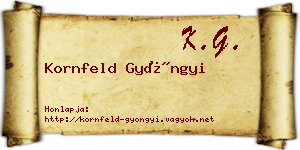 Kornfeld Gyöngyi névjegykártya
